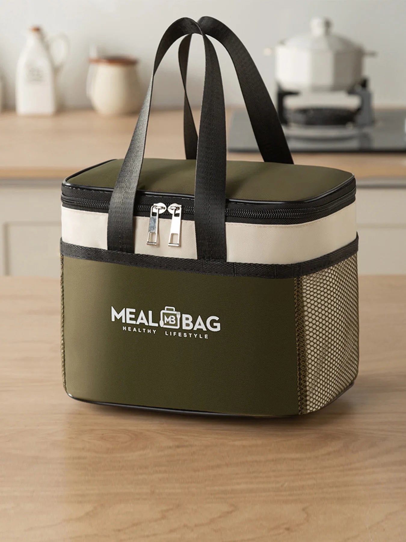 Portable lunch bag food insulated box Waterproof shoulder strap insulated box, hand-held lunch box bag, fresh aluminumA-DH