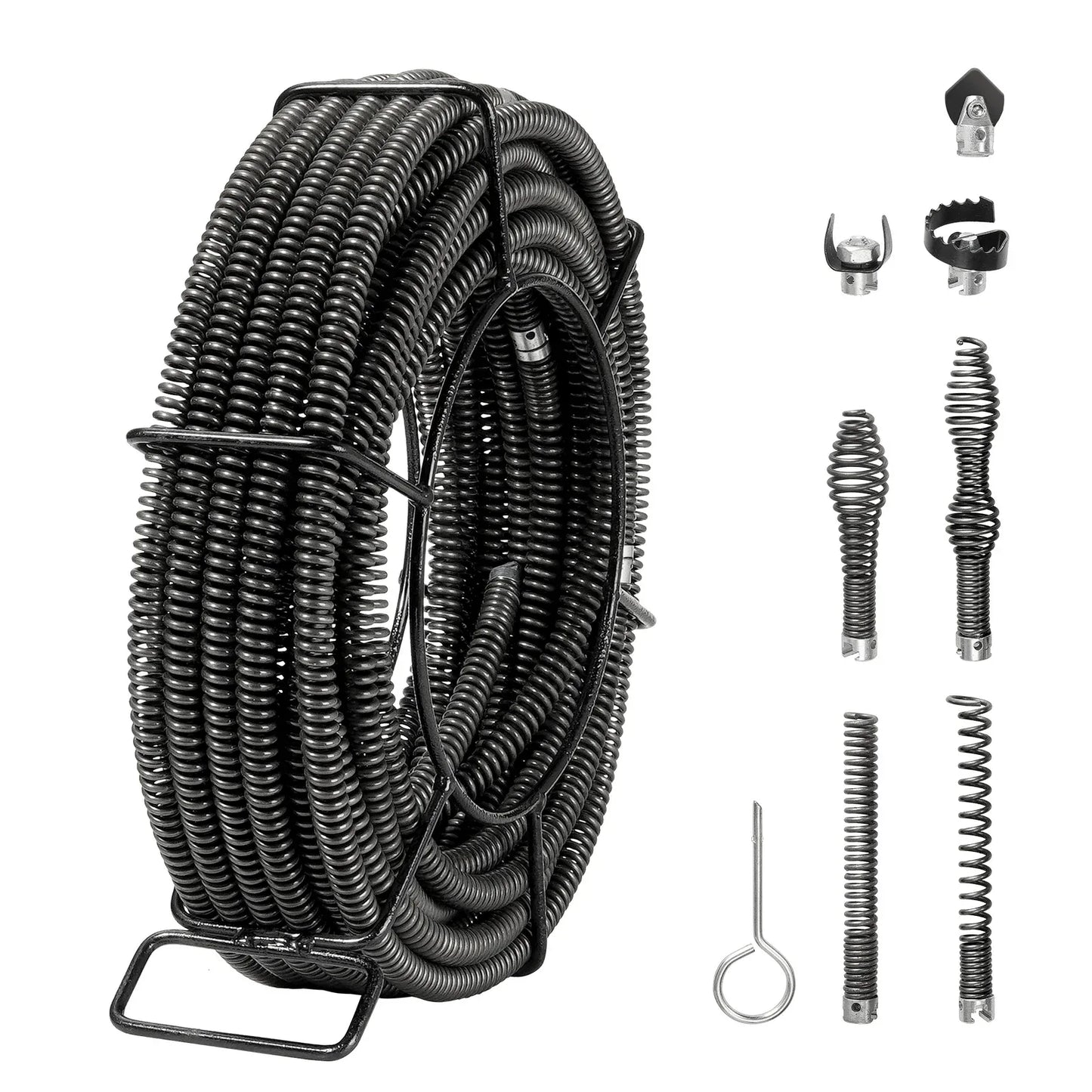 SucceBuy Drain Cleaning Cable Professional Sectional Drain Cleaner Cable Hollow Core Sewer Drain Auger Cable  Sink Floor Drain