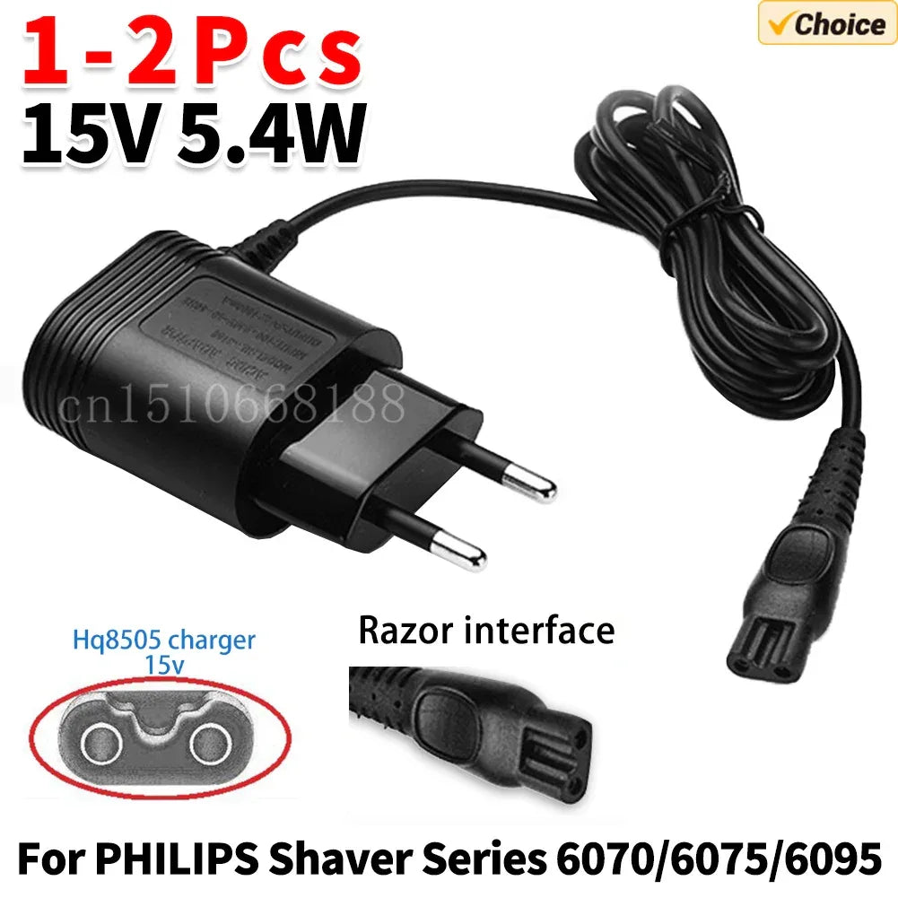 1-3PCS 15V 5.4W EU Plug AC Power Adapter Electric Charger Supplies for Philips Shaver HQ8505 HQ6070/6075/6095