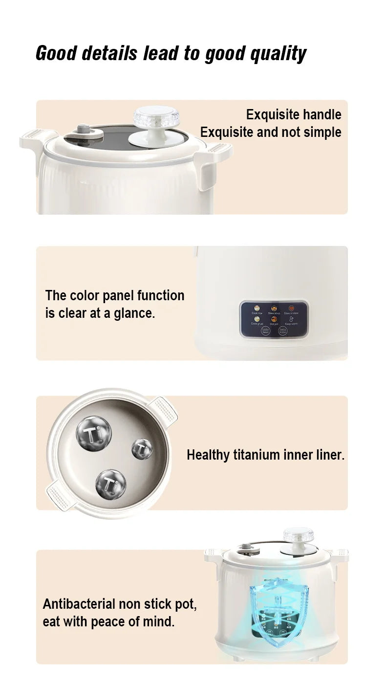 1.8L Micro Pressure Rice Cooker for 1-2 People, Multifunctional Household Hot Pot, Porridge, Soup, Electric Rice Cooker 220V
