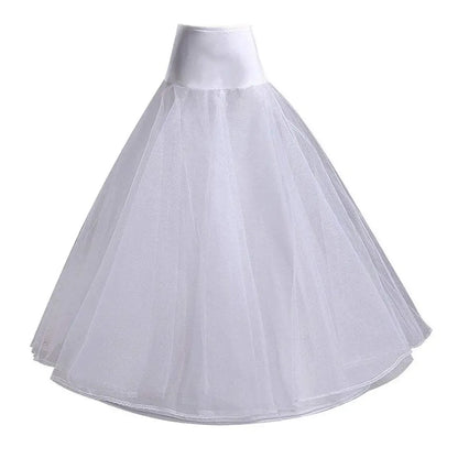 A-Line 1 Hoop White Petticoat for Weeding Dress Adjustable Size Bridal Gown Underskirt.