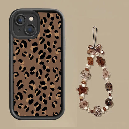 Leopard With Chain Phone Case For Xiaomi MI 17 Pro Max 15T 15 Ultra 14T 13 POCO F7 X7 M7 X5 F5 X6 PRO M6 X4 GT NFC C40 5G  Cover