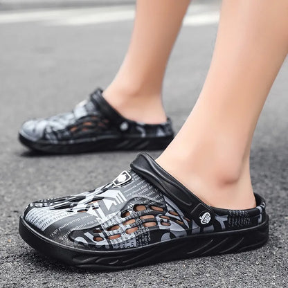 Plus Size 49 Men Non-slip Sandals Clogs Men and Women Home Beach Slippers Breathable Lightweight Men Outdoor House Slides