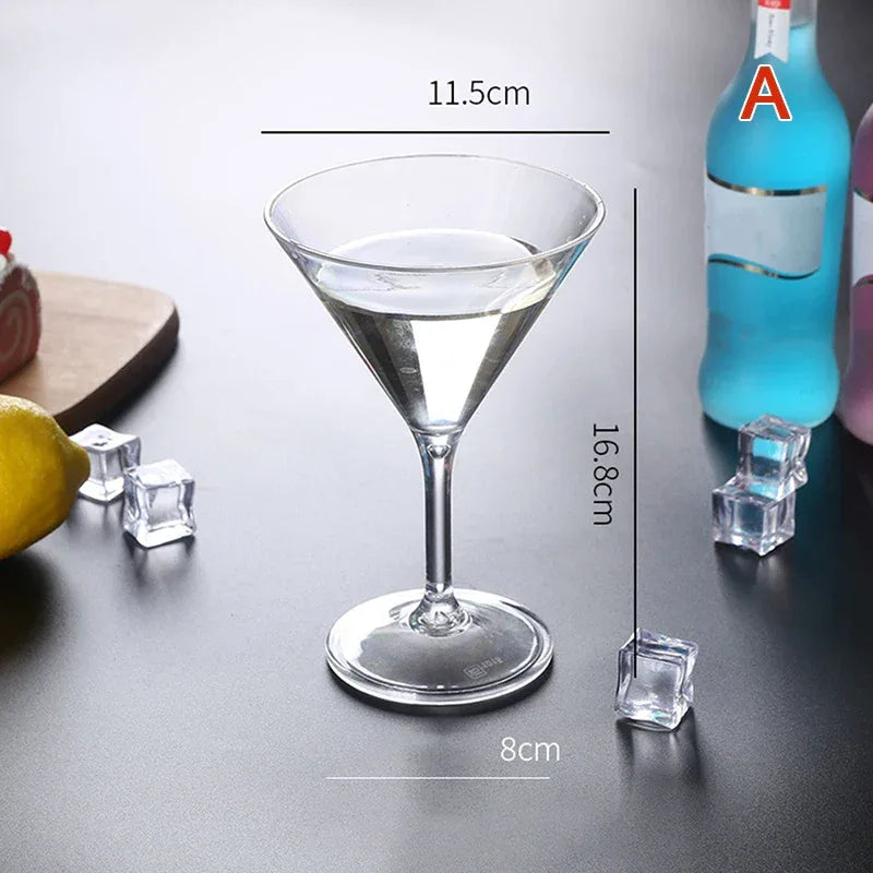 Acrylic Cocktail Cup Unbreakable Wine Glass Home Wedding Party Bar Goblet Red Juice Wine Drinking Glasses Bar Tools