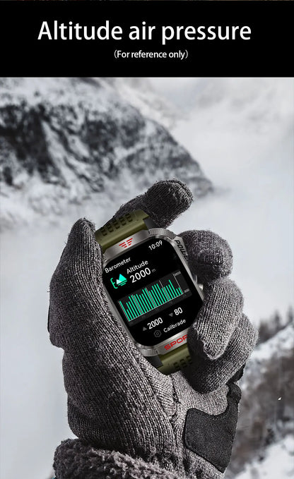2026 New LED flashlight Military Smart Watch Men IP68 GPS Outdoor Sports Fitness Tracker Health Monitor 2.01" BT Call Smartwatch