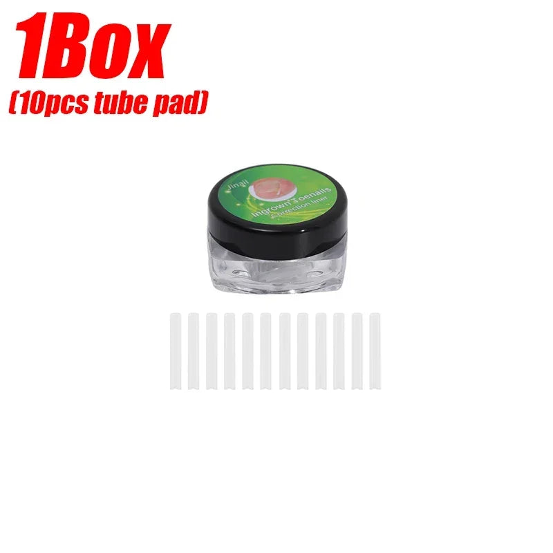 1-10 Box Elastic C-shaped Tube Padding Treatment Foot Care Invisible Groove Straightening Clip Ingrown Toenail Corrector Tools