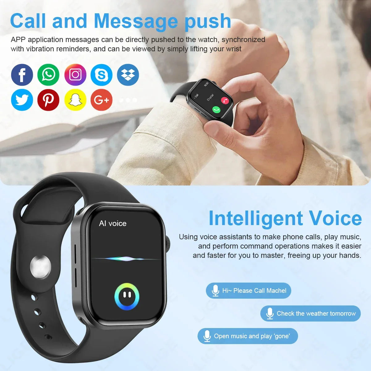 LIGE New Heart Rate Health Smartwatch Men Women 2.01" Bluetooth Call Music Smart Watches Ladies Sports Fitnesss Smart Watch Gift