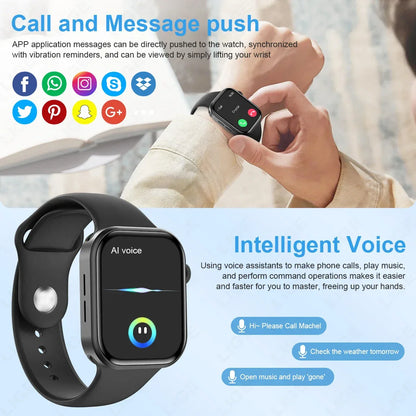 LIGE New Heart Rate Health Smartwatch Men Women 2.01" Bluetooth Call Music Smart Watches Ladies Sports Fitnesss Smart Watch Gift