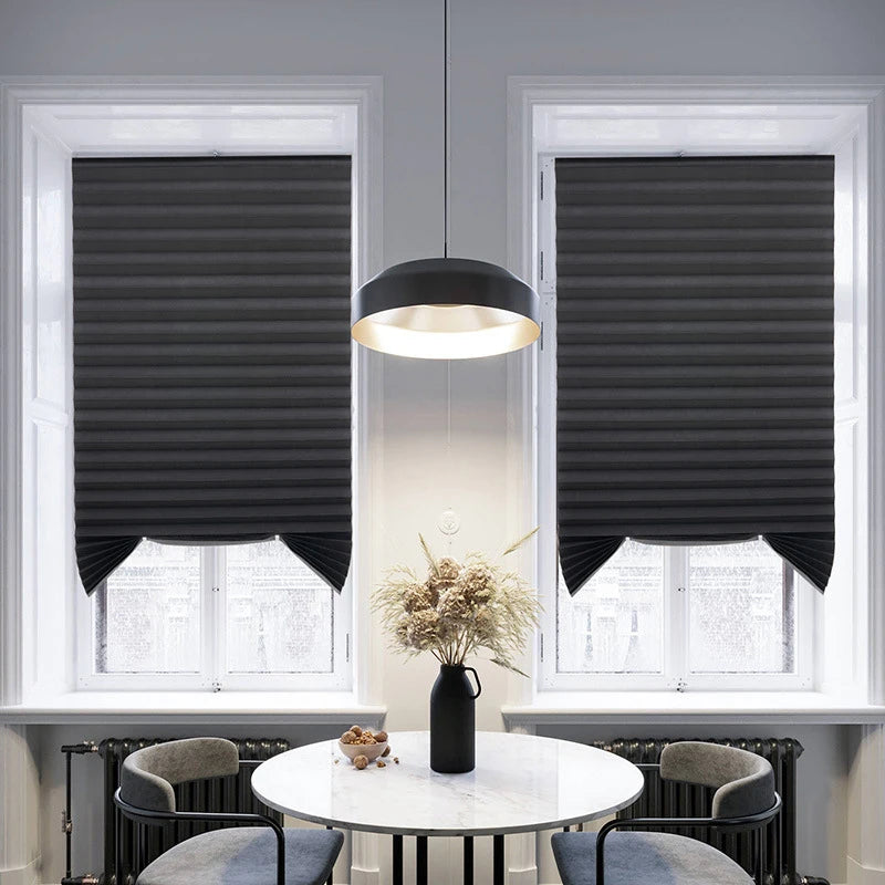 1 PC Easy Installation Window Shades Non-woven Fabric Pleated Zebra Blinds Roller Room Blackout Curtain For Living Room Balcony