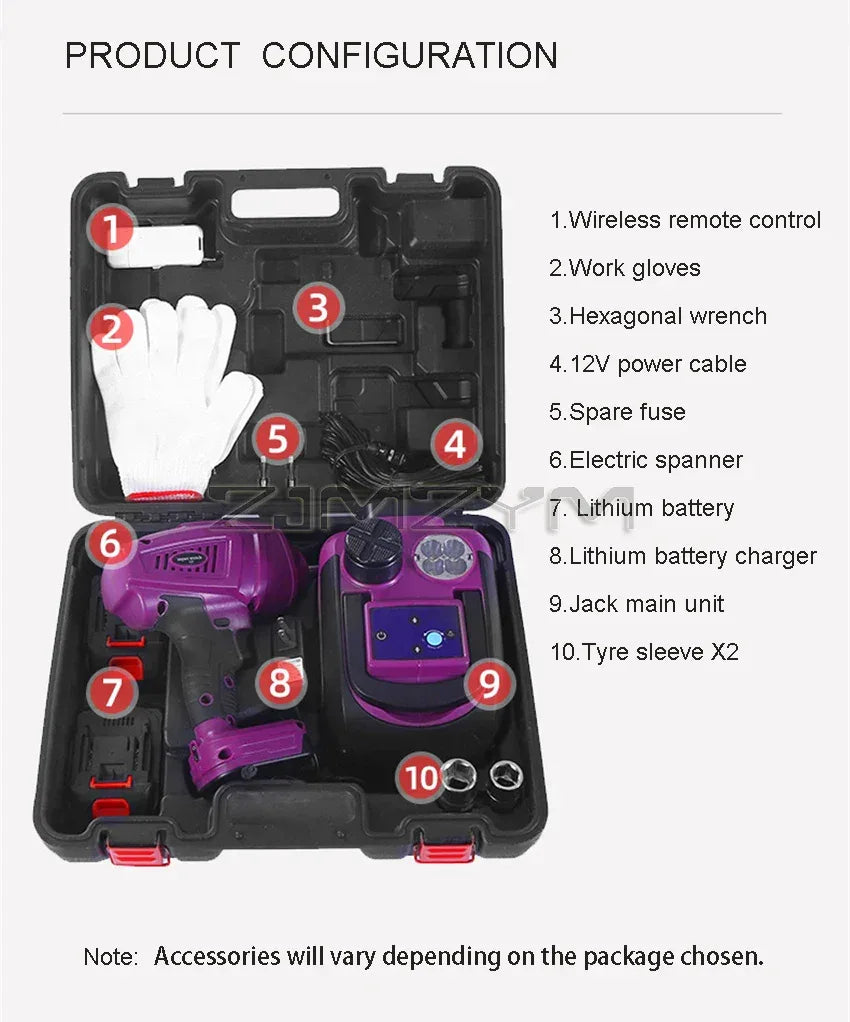 12V 5Ton 150W Rated Power Car Electric Tire Lifting Car Wireless Jacks Wrench Hydraulic Car Floor Jack with Remote control