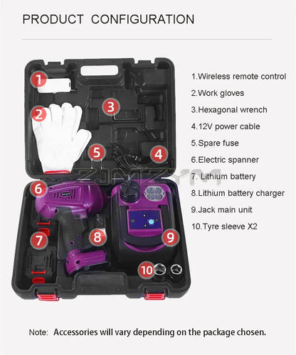 12V 5Ton 150W Rated Power Car Electric Tire Lifting Car Wireless Jacks Wrench Hydraulic Car Floor Jack with Remote control