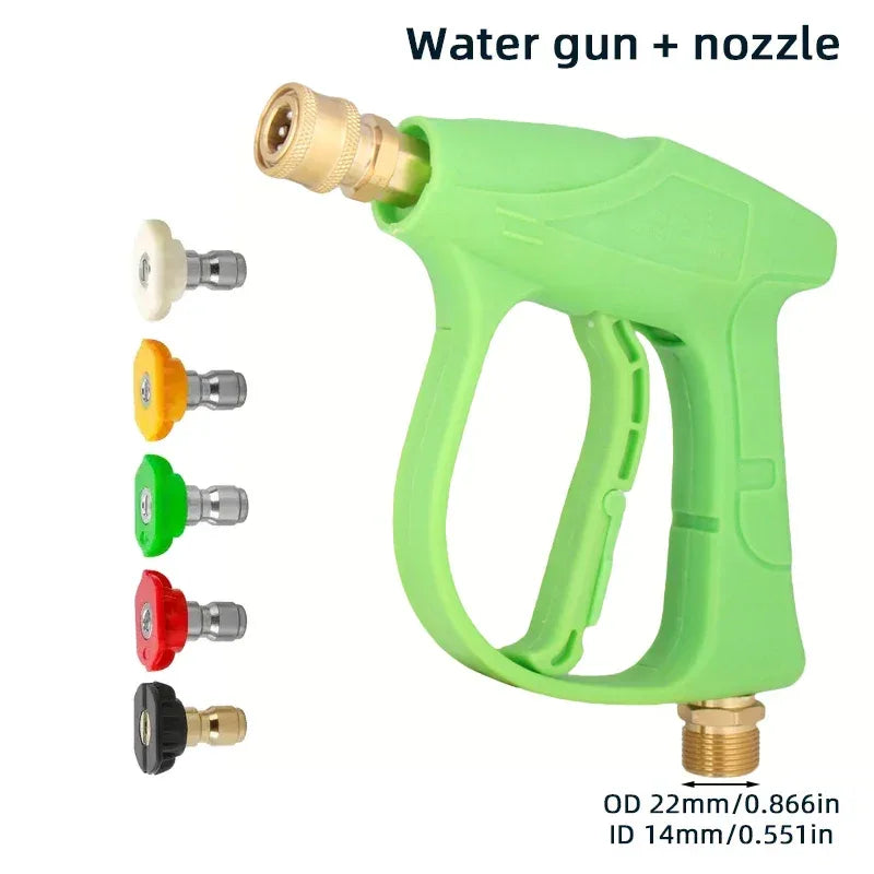 Heavy - Duty 1/4" Quick Connect Pressure Washer Gun, M22 - 14 Thread, 5 Nozzles For Jet Washer & Patio Clean