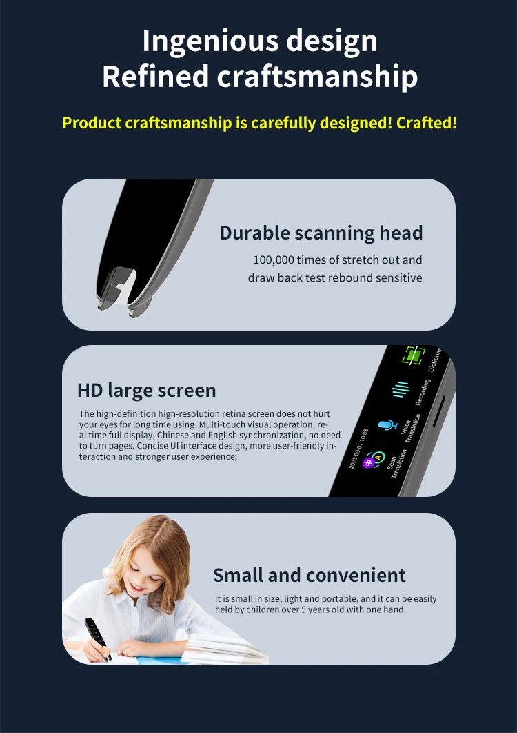 International version of scanning and translation pen, offline learning  wifi scanning and translation pen multi-language