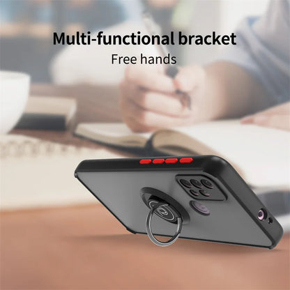 Funda For Motorola G10 G20 G30 Case Shockproof Armor Magnetic Holder Ring Case For Moto G31 G41 G51 G71 Hard PC Matte Back Cover