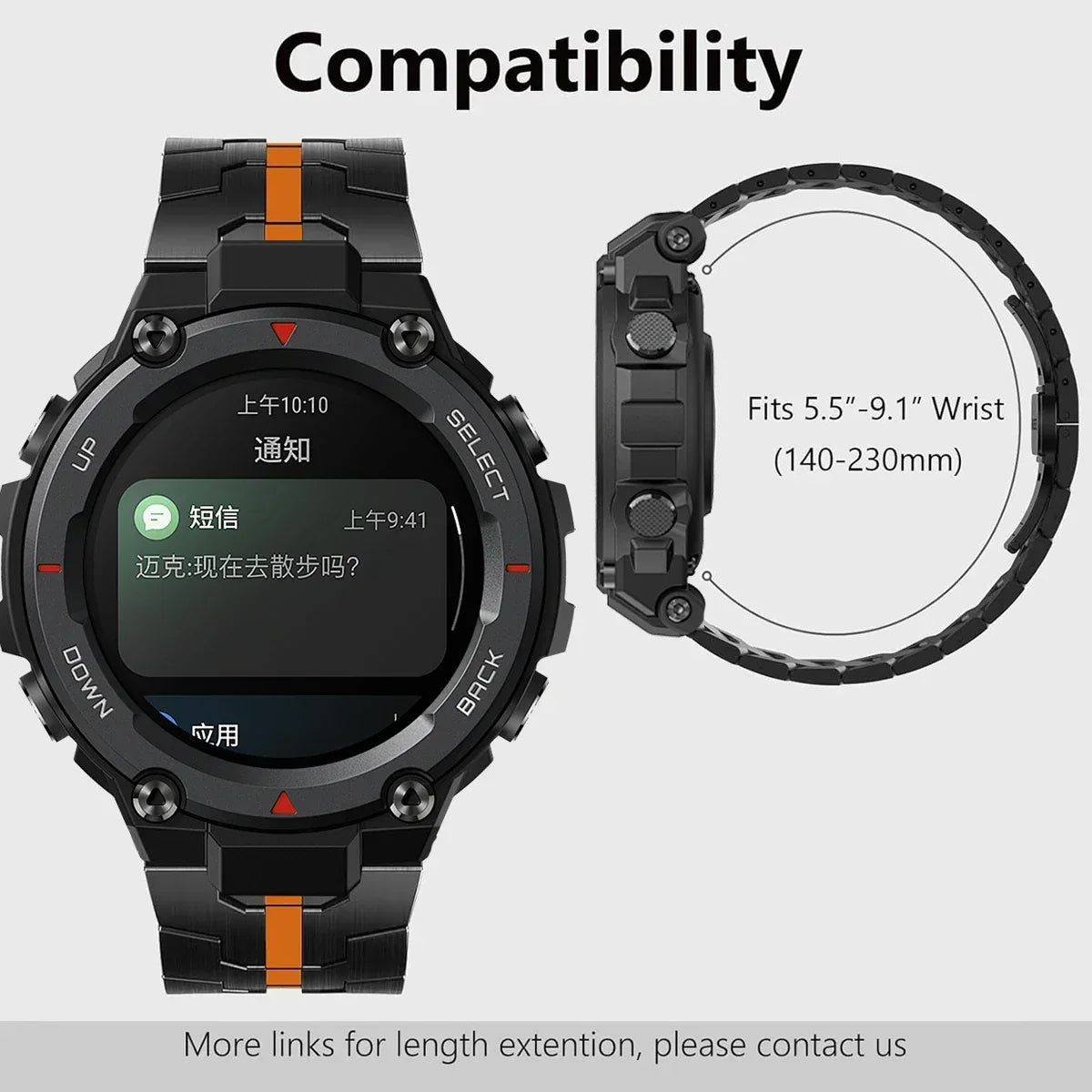 Steel Strap for Huami Amazfit T-rex 3/2 Trex Pro Metal Watch Band for Amazfit T-Rex Ultra Butterfly clasp Smartwatch Accessories