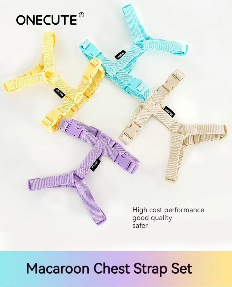 Dog Harness Dog Collar Dog Leash Macarone Color Cat Accessories Pet Small Dog Accessories Small Dog Harness Dog Supplies