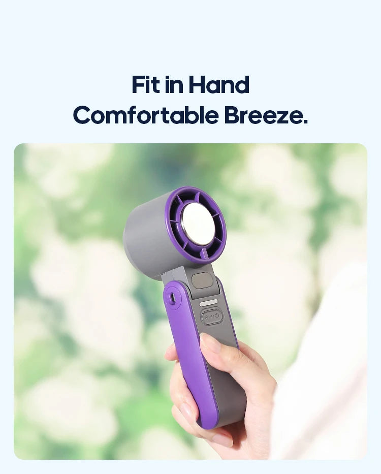New Foldable Air Cooling Rechargeable Fan 3600mAh Portable Mini Handheld Fan 100-Speed Stepless Turbo Wind for Outdoor Travel