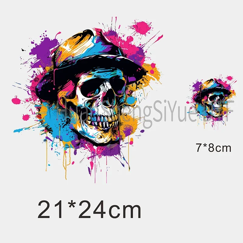 Color Fluid Painting Ironing Sticker Clothes DTF Fashion T-shirt Hoodie DIY Jacket Patch Hot Paste Paper Waterproof