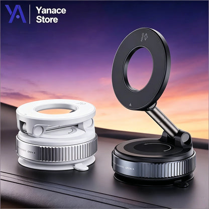 Strong Magnetic Vacuum Car Phone Holder Foldable 360° Adjustable Universal Mount for Car Dashboard Desk Bathroom & More ﻿