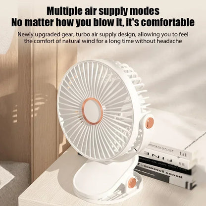 Xiaomi 2025 Clip-on Fan 8000mah  5 Speed Quiet Rechargeable Desktop Air Circulator Wireless Fan With LED Light For Office