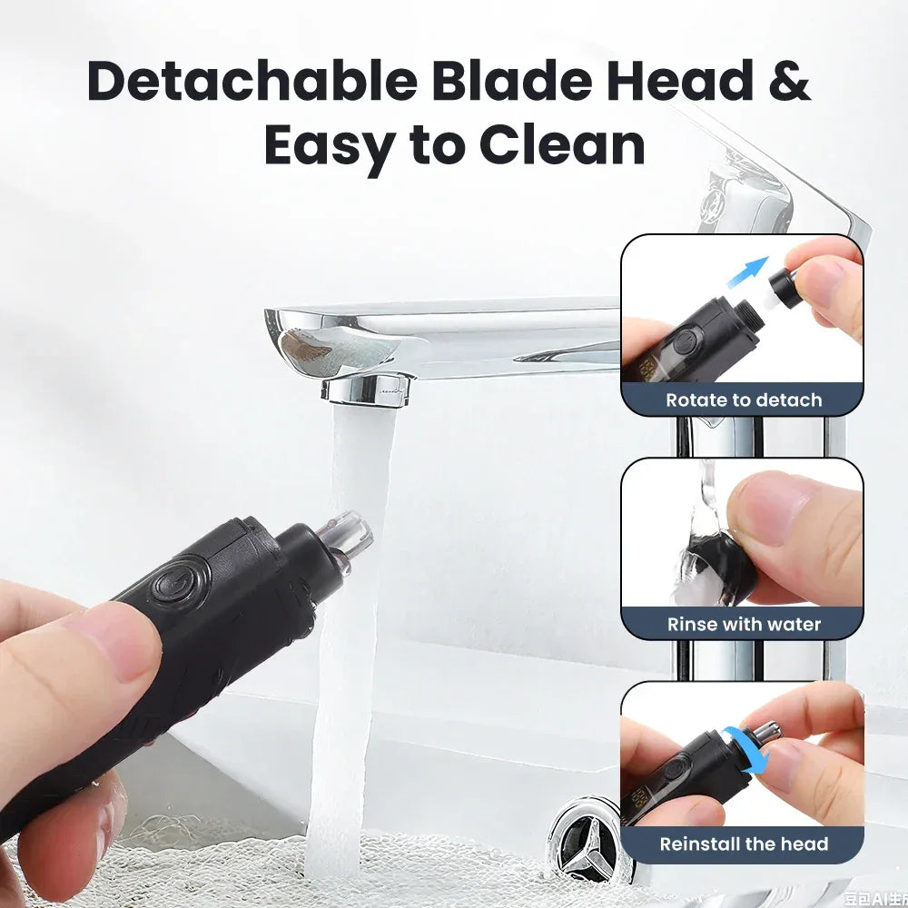 Electric Mini Nose Hair Trimmer Painless Clipper Nose Ears Facial Hair Shaving Portable Trimmer For Men Women Wet Dry Haircut