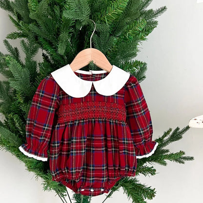 New Year's Party Clothes ﻿Christmas Toddler Kids Baby Girls Clothes Sister Matching Xmas Bodysuit Dress Outfits Red Plaids Sets