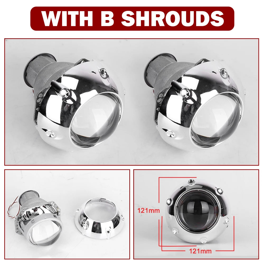 3 inch Projector Lens H7 For Hella 3R Headlights Retrofit Kit Single Xenon Moto Low Beam Auto Lamp H7 D2S D2H LED HID Car Light