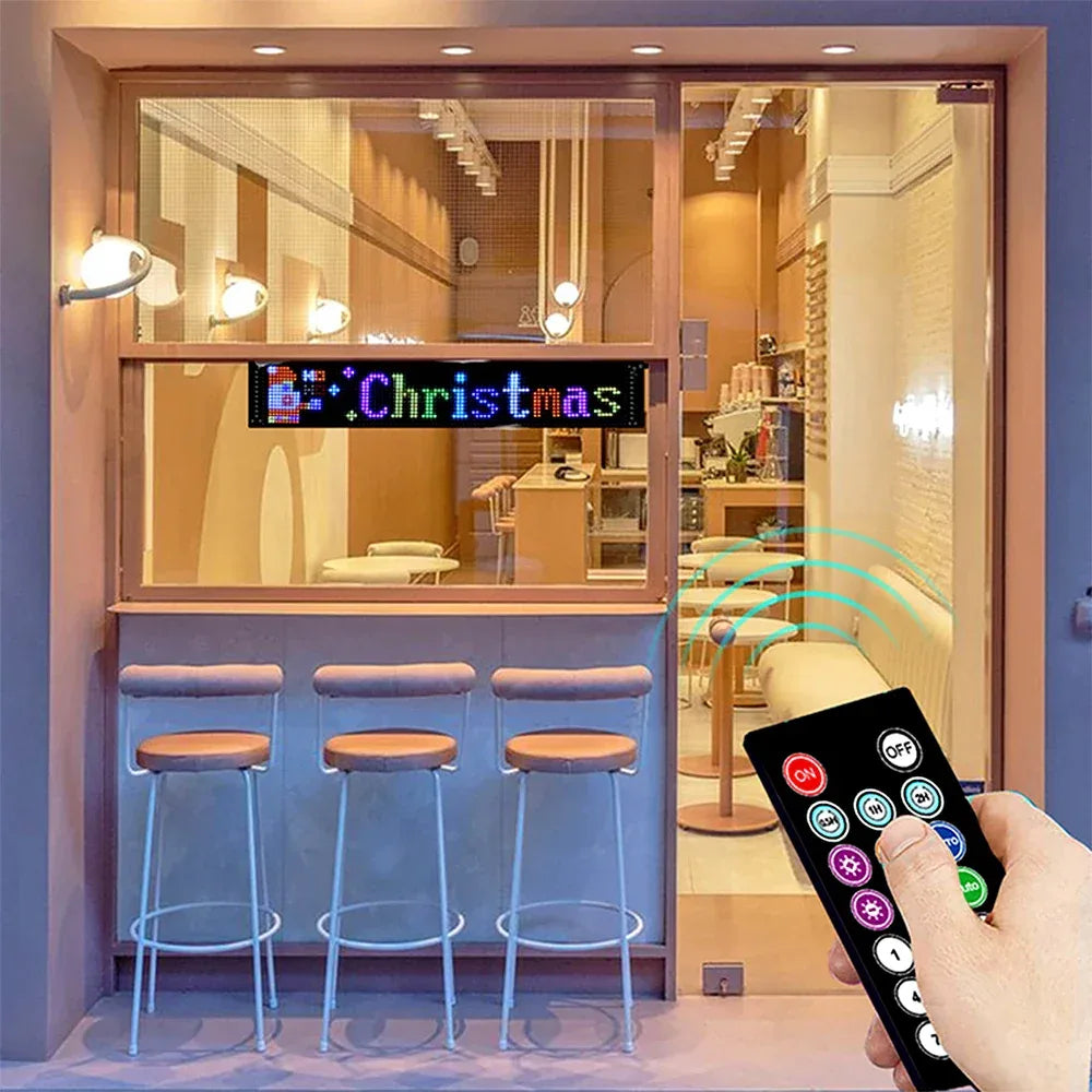 LED Matrix Pixel Panel, Scrolling Bright Advertising LED Signs, Flexible USB 5V LED Car Sign Bluetooth App Control