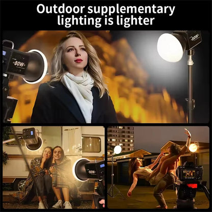 MEUYAG  ZU80 COB Photo Studio Light Bi-Color 2500K-8500K LED Video Light CRI95+ TLCI97+ Photography Fill Lighting with Diffuser