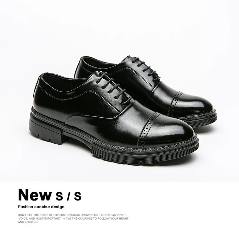 High Quality Brogues Wedding Leather Shoes Men Classic Formal Office Casual Business Shoes Man Social Oxford Men's Dress Shoes