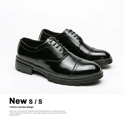 High Quality Brogues Wedding Leather Shoes Men Classic Formal Office Casual Business Shoes Man Social Oxford Men's Dress Shoes