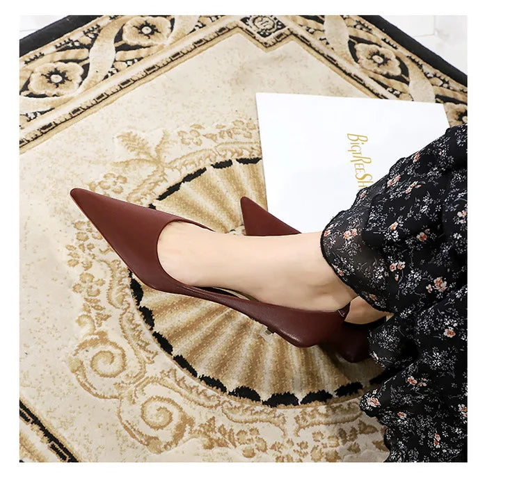 BIGTREE Shoes Women 4.5 Cm Heels Pointed Toe Woman Pumps Fashion Kitten Heels Large Size 34-43 Sexy Mid Heeled Female Shoes 2026