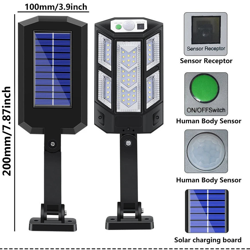 Newest Solar LED Light 300000LM Outdoor Solar Lamp Of Motion Sensor 4 Mode Waterproof IP65 Solar Garden Light Street Yard Lanter