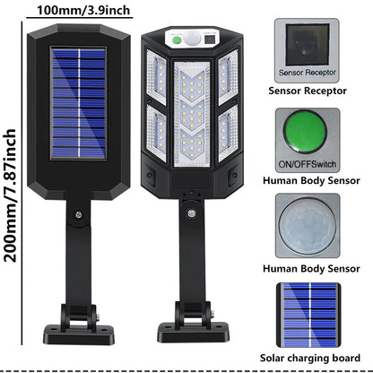 Newest Solar LED Light 300000LM Outdoor Solar Lamp Of Motion Sensor 4 Mode Waterproof IP65 Solar Garden Light Street Yard Lanter