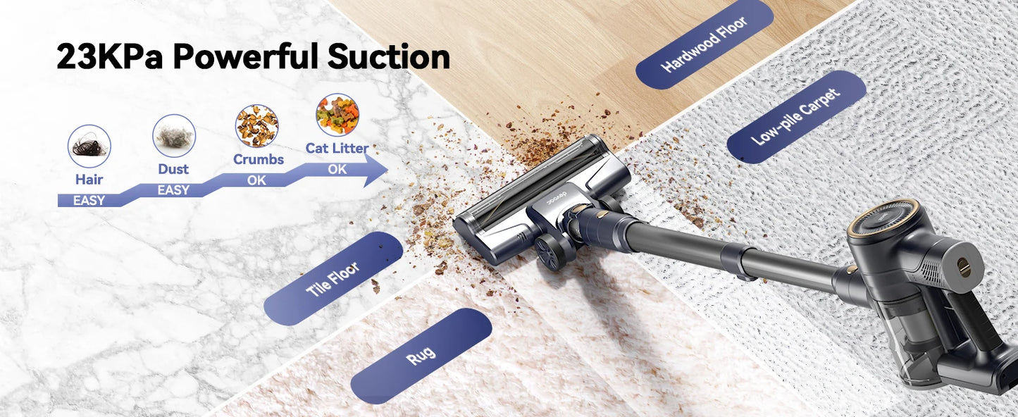 INSE I8 Corded Vacuum Cleaner Free-Stand Stick Vacuum 25KPa 600W Powerful 6 in1 Lightweight Handheld Cleaner for Carpet Pet Hair