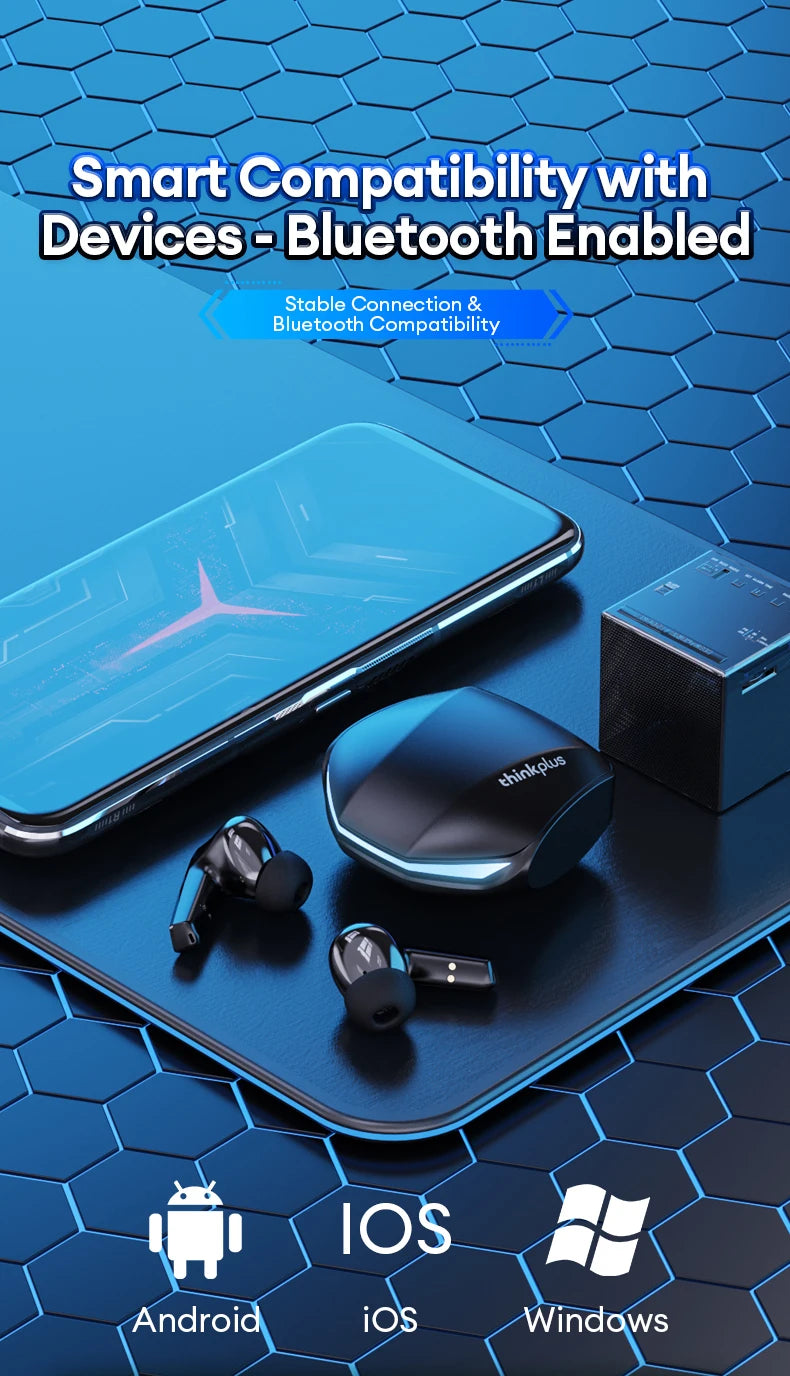 Choice Lenovo GM2 Pro TWS Bluetooth Headphones Long Endurance With Low Latency Headphones Smart Touch With HIFI Sound Earbuds