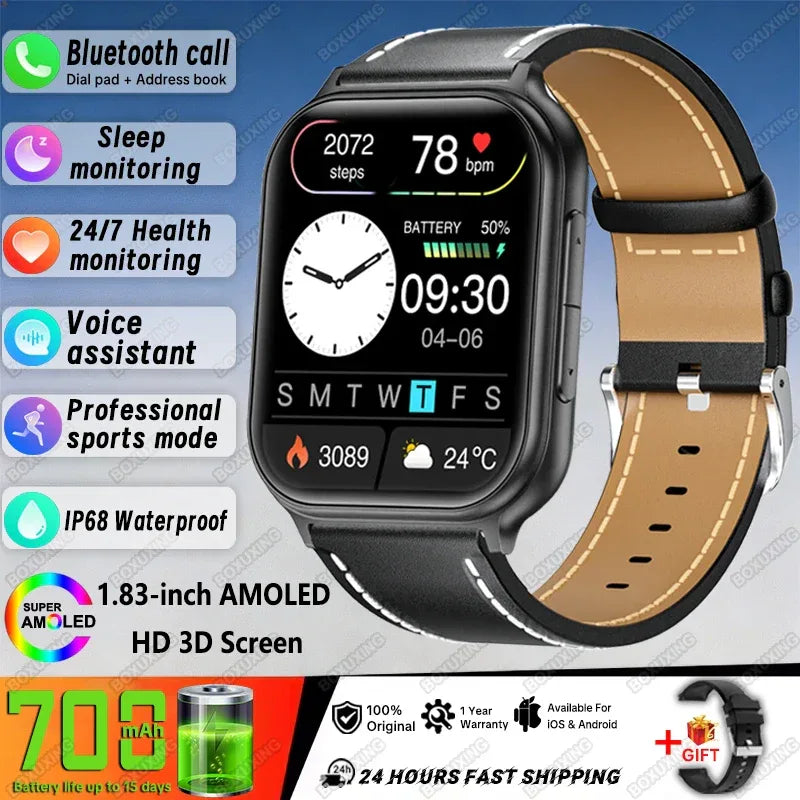 New Bip 6 Pro Smart Watch Men Outdoor Sports Fitness Track IP68 Waterproof Heart Rate BT Call 700 mAh Battery Smartwatches Women