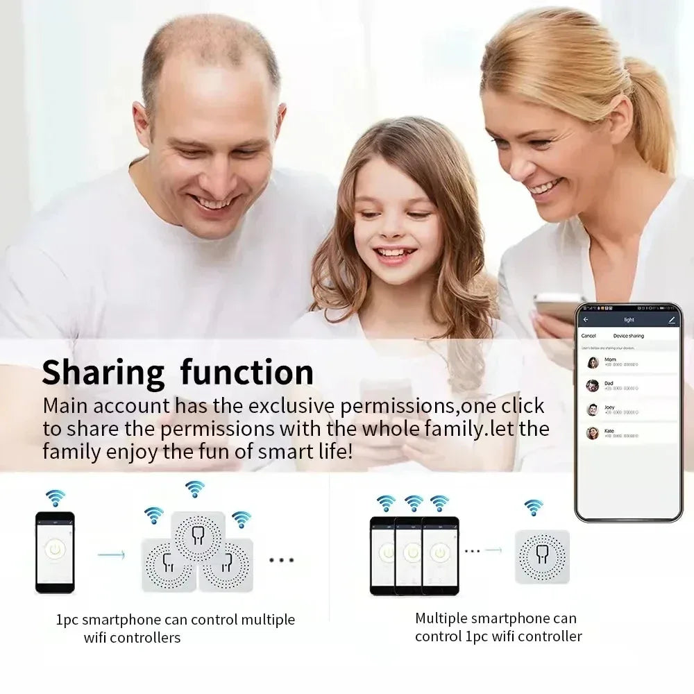 16A MINI Wifi Smart Switch Breaker 2WAY Control Timer Wireless Switches Smart Home Automation Work With Tuya Alexa Google Home