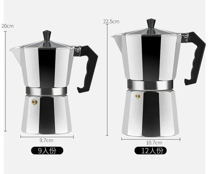 150 300 600 Aluminum Moka Pot with Electric Burner Stove Top Coffee Maker Espresso Percolator Mocha Kettle Heater Home Household