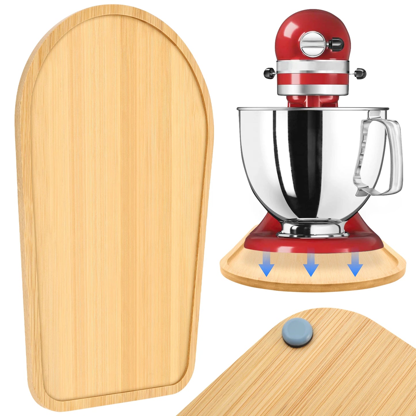 Mixer Slider Mat Tray Compatible for 4.5 QT Tilt Head Stand Acrylic/Wooden Mixer Mover Slider Pad Kitchen Appliance Accessories