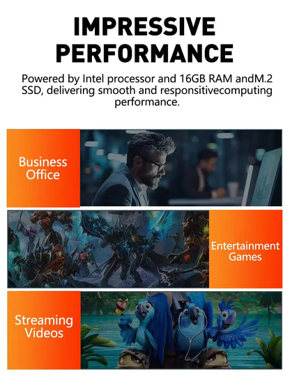 New Windows 11 Pro Portable Mini PC Gamer Core i9 8950HK i3 6100 Mini Computer 16GB RAM 1TB SSD 1000M Ethernet Gaming PC Desktop