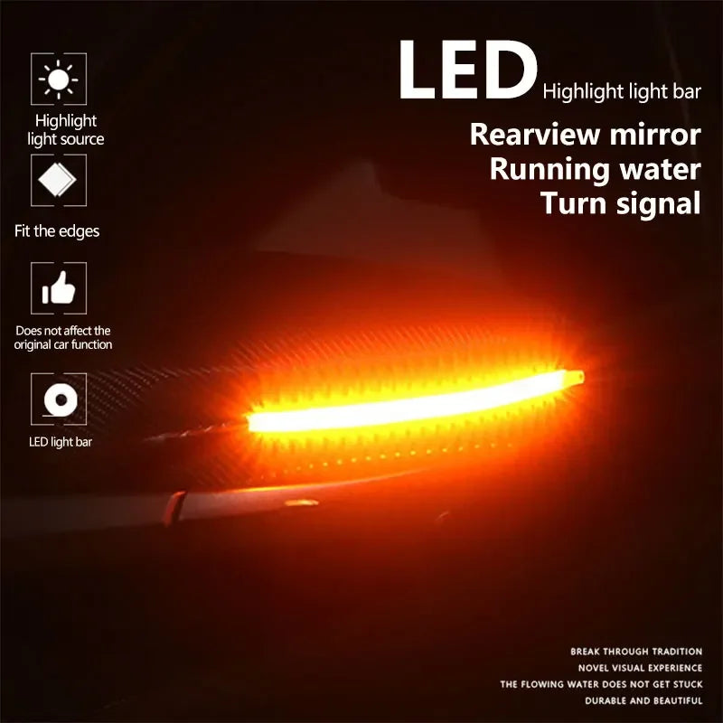Car Rearview Mirror Indicator Lamp DRL Streamer Strip Flowing Turn Signal Lamp LED Car Light Source Turn Signals For Cars