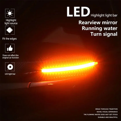 Car Rearview Mirror Indicator Lamp DRL Streamer Strip Flowing Turn Signal Lamp LED Car Light Source Turn Signals For Cars