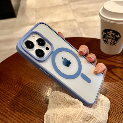 Luxury Magsafe Wireless Charge Phone Case for iPhone 16 15 14 Plus 13 12 11 Pro Max Mini Magnetic Soft Bumper Transparent Cover