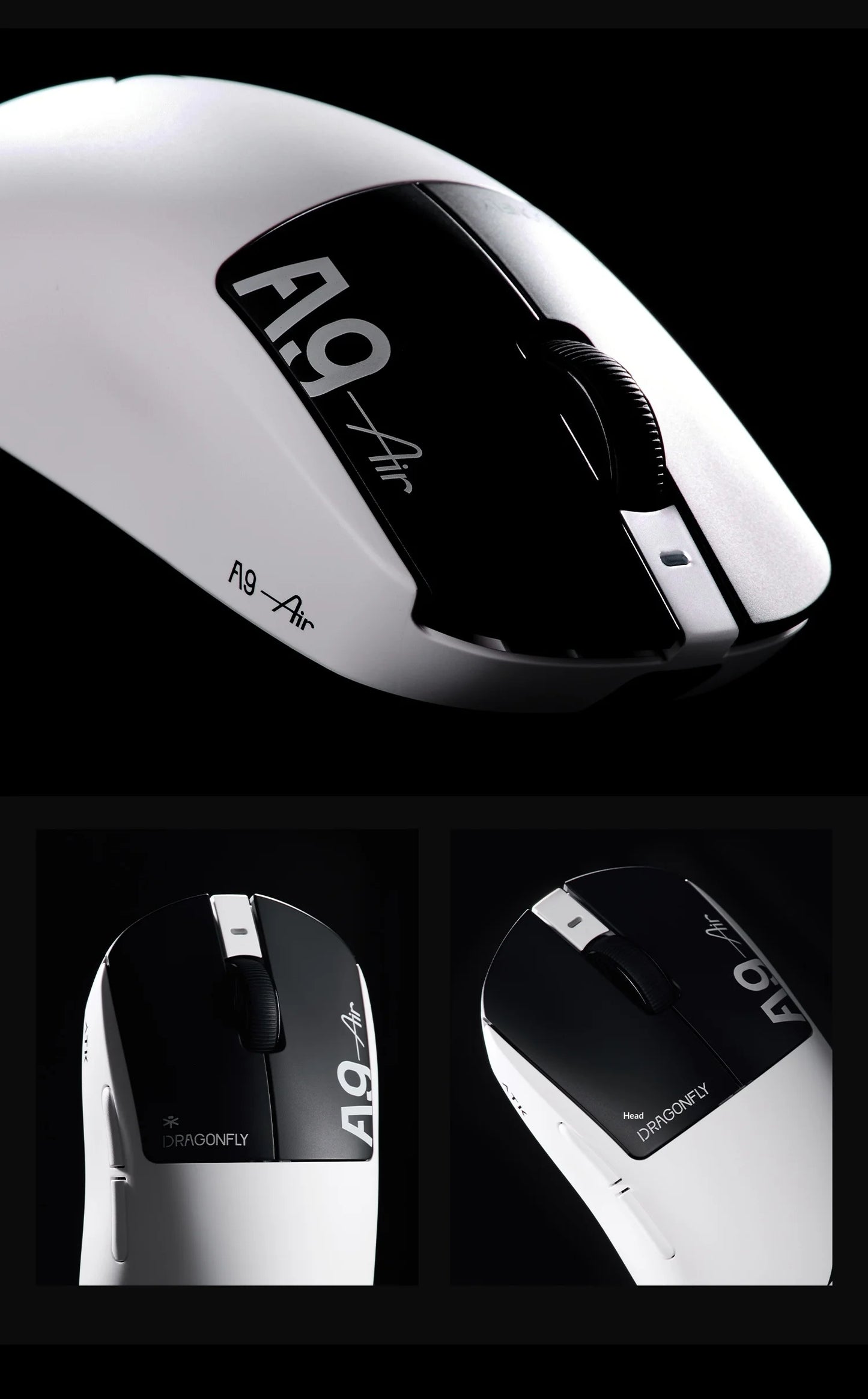 ATK DragonFly A9 Air Ultimate Wireless Gaming Mouse PAW3950 Ultra 42000DPI 750IPS 8KHz RGB Ergonomic For Windows MacOs PC Gifts