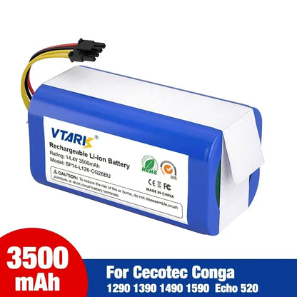 4S1P,18650 14.4V 6800mAh Li-lon battery for Cecotec Conga 1290 1390 1490 1590 vacuum cleaner Genio deluxe 370 gutrend echo 520
