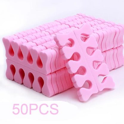 50 pairs Soft Toe Separators Fingers Foots Nail Art Tools Flexible Heart Design Nail Art Practice Manicure Pedicure Foot 2030