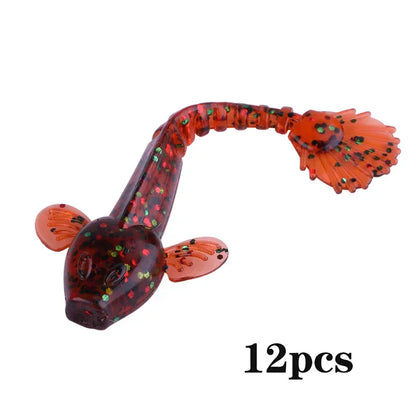 Sougayilang Soft Lure 4.5g 3.5in 90mm 12PCS/Lot Fishing Swimbait Lure Set Tail Worm Saltwater/Freshwater Fishing Baits