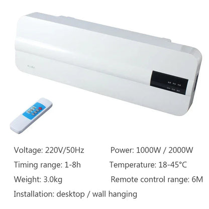DMWD Wall-mounted remote control heater air warmer home room energy saving heating fan bathroom heating air radiator convector