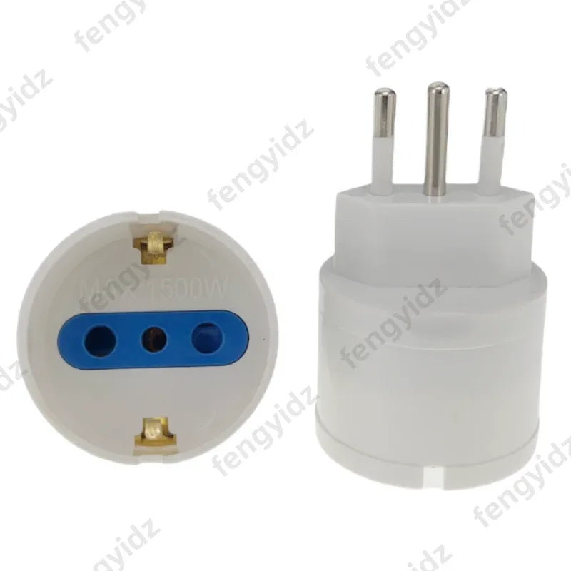 fengyidz 1PCS Italy Travel Plug Adapter  3 Ways Socket with Switch Multi Port Outlet Italian Standard